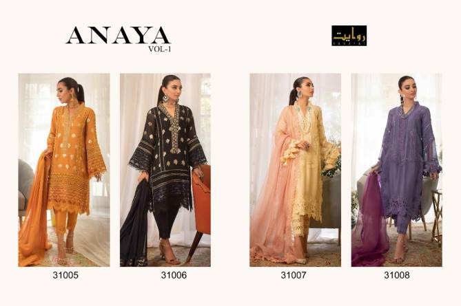 Rawayat Anaya Vol-1 Fancy Festive Wear Pure Cotton With Embroidery Pakistani Salwar Suit Collection